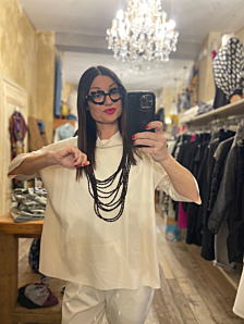 BLUSA ZANTE SCATOLETTA DONNA PANNA DEJA VU