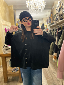CARDIGAN FULL DONNA NERO DEJA VU