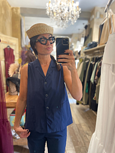 GILET MERLINO DONNA BLU TROPPO BELLE