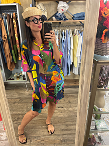MAXI CAMICIA JACKY DONNA MULTICOLOR PALME