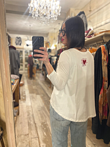 T-SHIRT HERZ DONNA BIANCO PEPEROSA