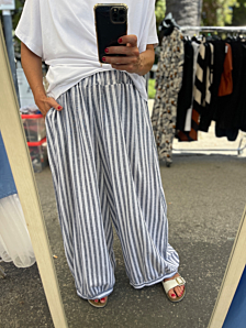 PANTALONE GINA DONNA BIANCO BLU DEJA VU