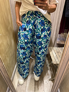 PANTALONE LULLI DONNA BLU PALME