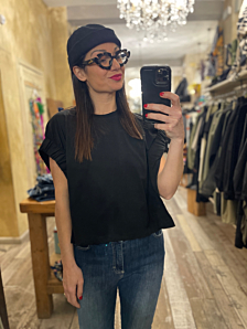 T-SHIRT POP DONNA NERO KONTATTO