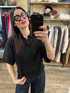POLO JANE DONNA NERO KONTATTO