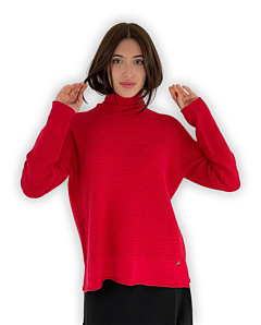 MAGLIA COLLO ALTO COSTINA DONNA ROSSO ALAMEDA 