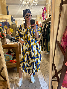 ABITO JUNGLE DONNA BLU PALME