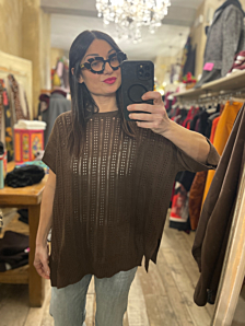 MAGLIA NILO DONNA MARRONE PEPEROSA
