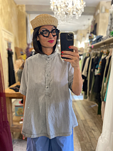 CAMICIA GONG DONNA BIANCO NERO TROPPO BELLE