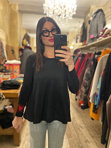 T-SHIRT CUORE DONNA NERO PEPEROSA