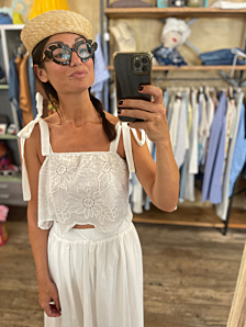 TOP ELBA DONNA BIANCO KONTATTO