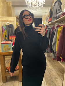 MAGLIA ANGORINA DONNA NERO KONTATTO