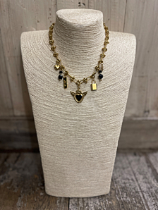 COLLANA CUORE SACRO CIONDOLI DONNA NERO ANNAKEY