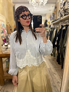 CAMICIA NOODLES DONNA BIANCO BLU DIXIE