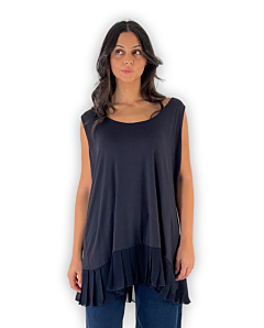 CANOTTA TRILLY PLISSE&#039; DONNA BLU BIGHET
