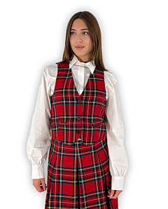 GILET TARTAN DONNA ROSSO ALAMEDA