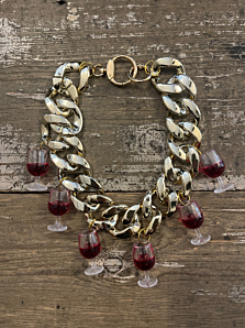 COLLANA BICCHIERI DI VINO DONNA ORO SEREKU