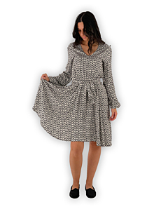 ABITO TOSCA DONNA BIANCO NERO PEPEROSA 