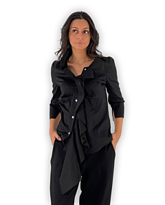 CAMICIA GALA DONNA NERO PEPEROSA 