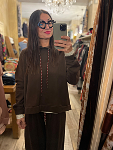 FELPA AKITA DONNA MARRONE PEPEROSA