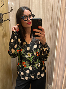 BLUSA LOTUS DONNA NERO WU SIDE