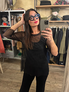 T-SHIRT RINA DONNA NERO TROPPO BELLE