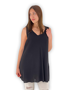 CANOTTA LUNGA DONNA NERO BIGHET DA CANEL 