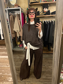 MAGLIA GLUGLU DONNA MARRONE BIGHET