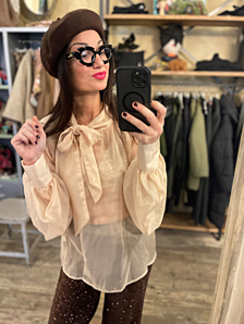 CAMICIA LINA DONNA BEIGE KONTATTO