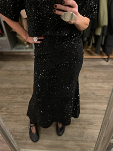GONNA PAILLETTOSA DONNA NERO