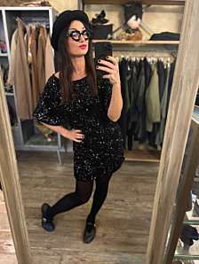 ABITO SHINE DONNA NERO DEJA VU