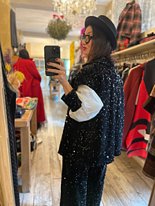 GILET SHINE DONNA NERO DEJA VU