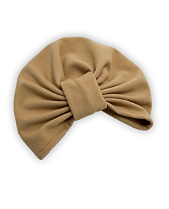 TURBANTE NODO TINTA UNITA CAMMELLO HANDMADE