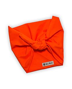 TURBANTE FAZZOLETTO TINTA UNITA ARANCIO FLUO HANDMADE