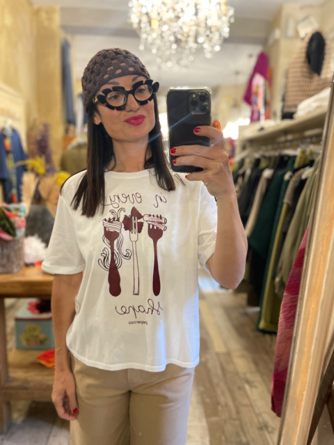 T-SHIRT SHAPE DONNA BIANCO PEPEROSA